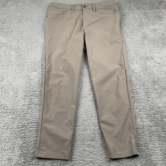 Lululemon Pants Mens 31 Gray ABC Slim Fit Five Pocket Chino Stretch Casual - Picture 2 of 11